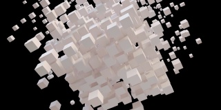 白色方块无序运动的循环动画