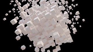 白色方块无序运动的循环动画视频素材模板下载