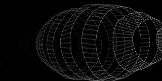动画数字隧道制作了许多有线框架圆筒