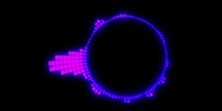 动画紫色的噪音波在黑色的背景。