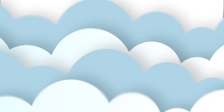 蓝天白云从右向左飘动。卡通天空动画梯度背景。平面动画。4 k