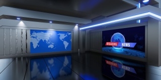3D虚拟新闻工作室背景