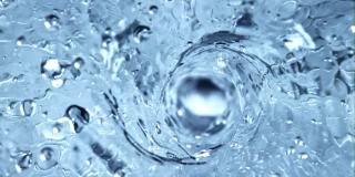 带有气泡的水漩涡拍摄是慢动作1000帧/秒。