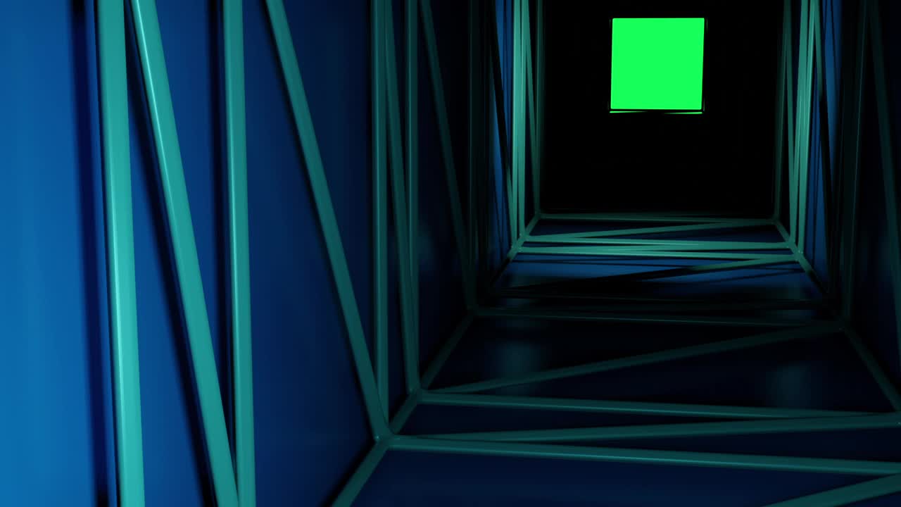 空旷的未来走廊隧道。抽象的未来背景。外星人的未来概念