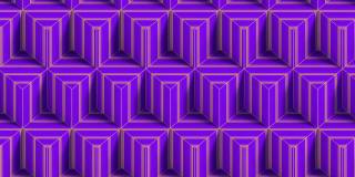 覆盖紫色条纹纹理的无限移动矩形的正投影。现代三维渲染图形概念。数字无缝循环动画。高清分辨率