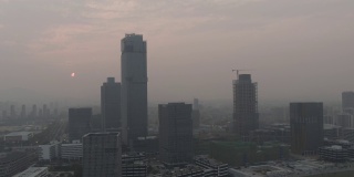 空气污染，日落镇景