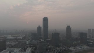 环境污染，夕阳镇景视频素材模板下载
