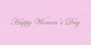快乐的国际妇女节文字题词，3月8日女性节日概念，女性美丽装饰动画字母，节日贺卡运动背景股票视频3d渲染在粉红色背景孤立