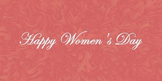 快乐的国际妇女节文字题词，3月8日女性节日概念，女性美丽装饰动画字母，节日贺卡运动背景股票视频3d渲染视频-孤立在红色背景
