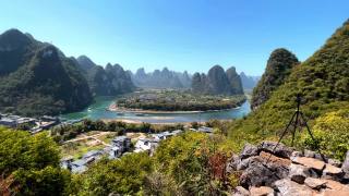Karst peak-forest landform along li River,Xingping,Yangshuo,Guilin,China视频素材模板下载