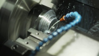 数控铣床生产金属零件的工厂视频素材模板下载