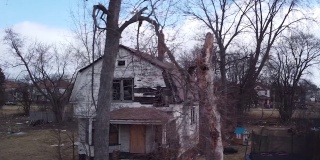 底特律无人驾驶飞机拍摄到的废弃房屋