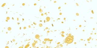 点数硬币喷出的动画，像一个爆竹(透明的背景)