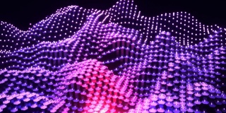 4 k的3 d动画。美丽的抽象波浪技术背景与彩色的形状。数码效果企业理念