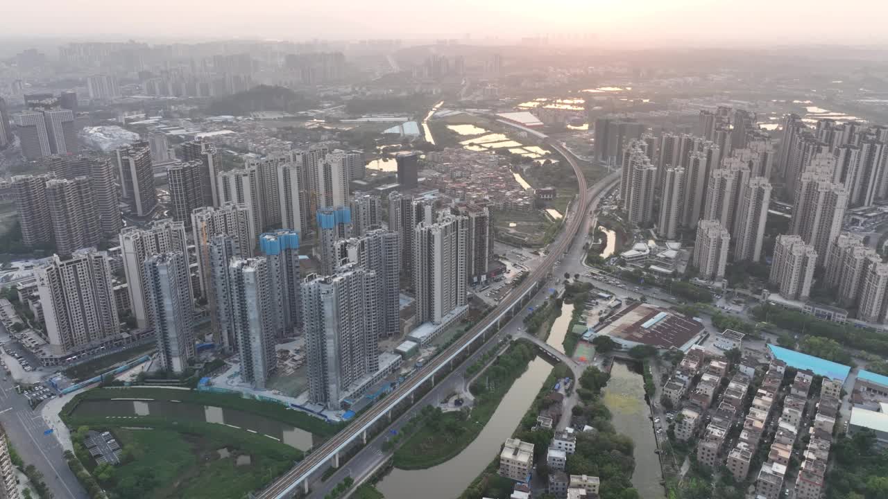 中国城市化的航拍镜头