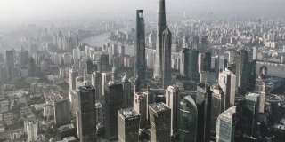 Hyper Lapse和上海天际线鸟瞰图