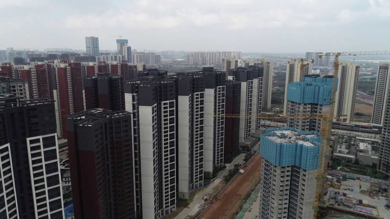 中国广东佛山城市化的航拍镜头
