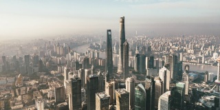 上海天际线的高空摄影和鸟瞰图