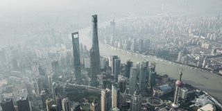 上海天际线的高空摄影和鸟瞰图