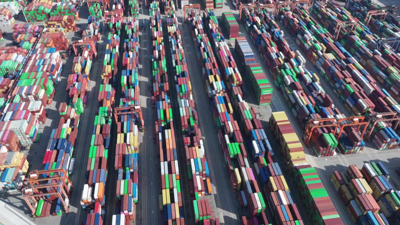 深圳盐田国际集装箱码头航拍影像，中国，Hyperlapse