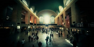纽约中央车站人民时光流逝