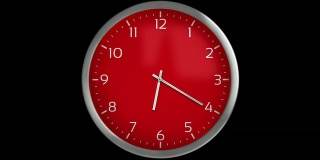 经典的挂钟。每分钟1帧。Loopable。红色的。