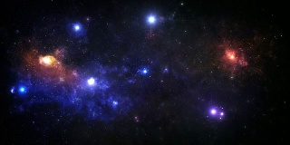 恒星和星系。空间背景。Loopable。天文学。