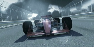 领袖F1赛车在雨天