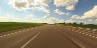 高速公路驾驶法国后视图