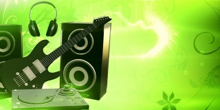 音乐设备与复制空间(绿色)-循环