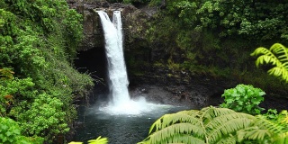 夏威夷美丽的彩虹瀑布