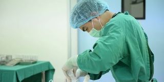 兽医外科医生在手术室