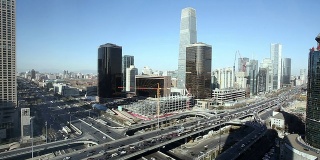 时间流逝国贸CBD交通，中国北京