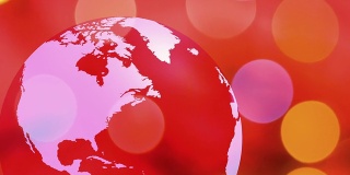 世界地球仪旋转红色背景
