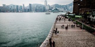 中国香港，2014年11月12日:俯瞰中国香港维多利亚湾的星光大道