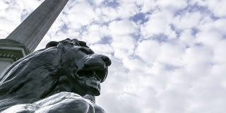 特拉法加广场四头狮子雕像时光流逝