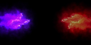 流星的轨道与两个相反的火混合在一起
