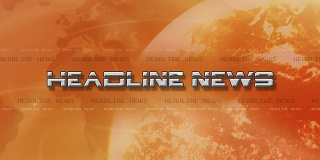 标题新闻Sting的高分辨率缓冲动画。镜头光晕显示文本，与光球旋转-橙色