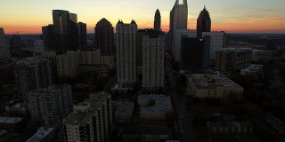 亚特兰大空中城市风景日落