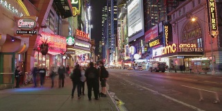 纽约时代广场夜晚剧院的延时序列