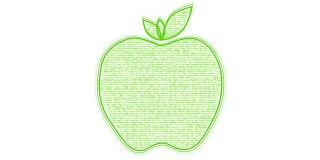 营养字形成苹果对白色