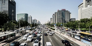 中国北京，2014年8月13日:中国北京二环路交通繁忙