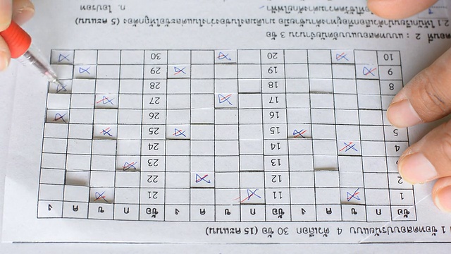 老师检查学生考试