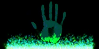 手扫描仪，手印，指纹，手掌密码，id，绿色