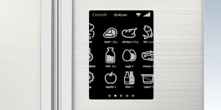 智能冰箱，液晶触摸屏。