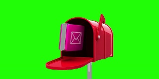 邮箱中的邮件图标在绿色背景上
