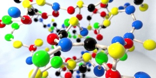 分子球和棍模型飞原子化学生物科学技术
