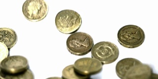 英镑硬币下落