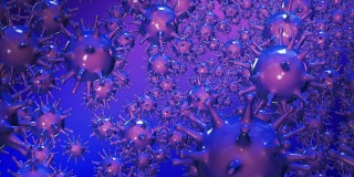 抽象病毒用紫色和蓝色表示
