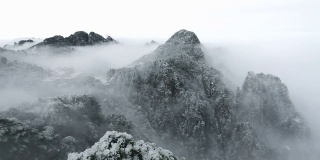 中国黄山国家公园雪